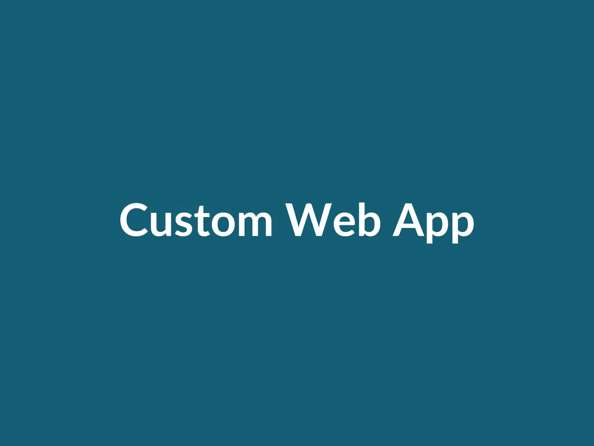 Custom web application dashboard placeholder